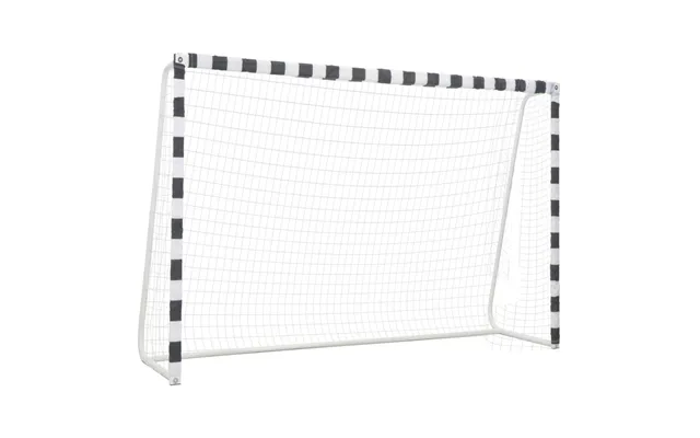 Fodboldmål 300 × 200 × 90 Cm - Metal, Sort Hvid