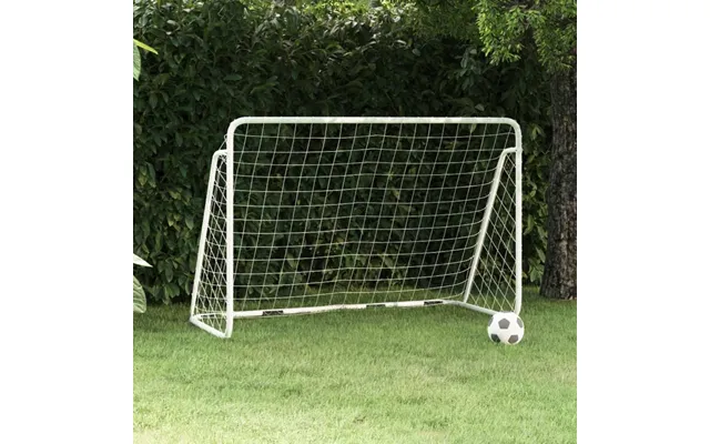 Fodboldmål Med Net 180×90×120 Cm - Stål, Hvid