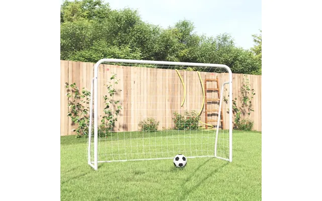Fodboldmål Med Net 214 × 75 × 152 Cm - Stål Og Polyester, Hvid
