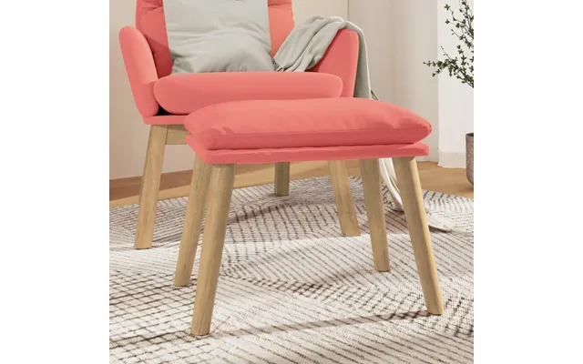 Fodskammel I Fløjl - 45 × 29,5 × 35 Cm, Lyserød
