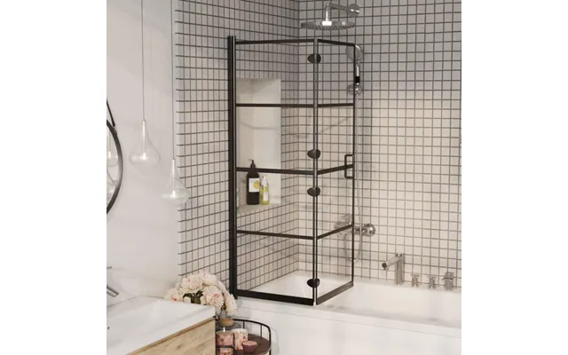 Foldbar Bruseafskærmning 100x140 Cm Sikkerhedsglas Sort