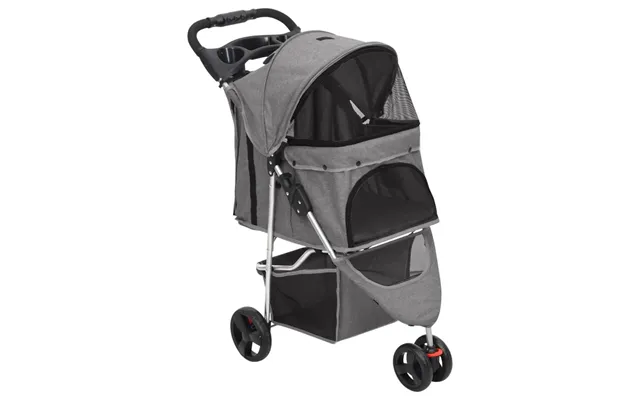 Foldbar Hundeklapvogn I Oxfordstof - Grå, 80 × 46 × 98 Cm
