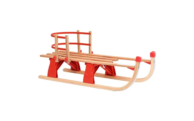 Foldbar Kælk Med Ryglæn 119 Cm - Træ, Beige Rød