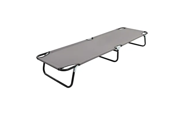 Foldbar Liggestol I Stål - Grå Campingseng 190 × 58 Cm