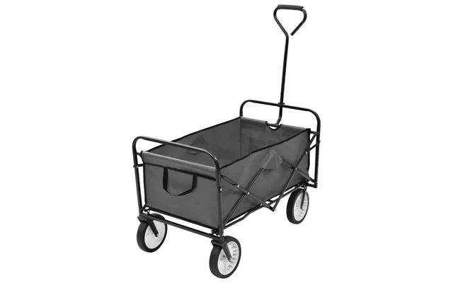 Foldbar Trækvogn I Stål - Grå Transportvogn 75 Kg