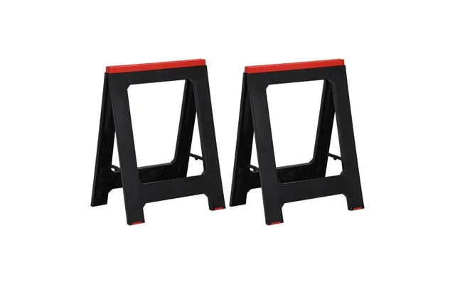 Foldbare Arbejdsbukke - 2 Stk., 350 Kg Samlet, Polypropylen, Sort Rød