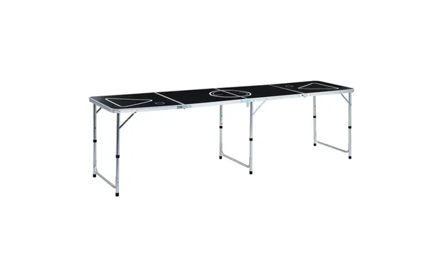 Foldbart Beer Pong-bord 240 Cm - Sort, Højdejusterbart