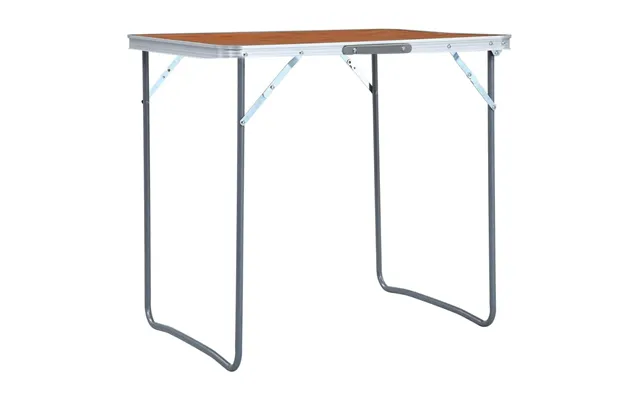 Foldbart Campingbord 60×45 Cm - Aluminium Og Mdf, Brun