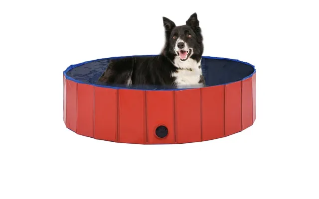 Foldbart Hundebassin 120 × 30 Cm - Pvc, Rød