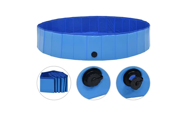 Foldbart Hundebassin 160 × 30 Cm - Pvc, Blå
