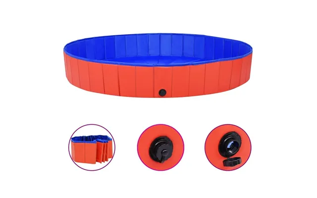 Foldbart Hundebassin 200 × 30 Cm I Pvc - Rød