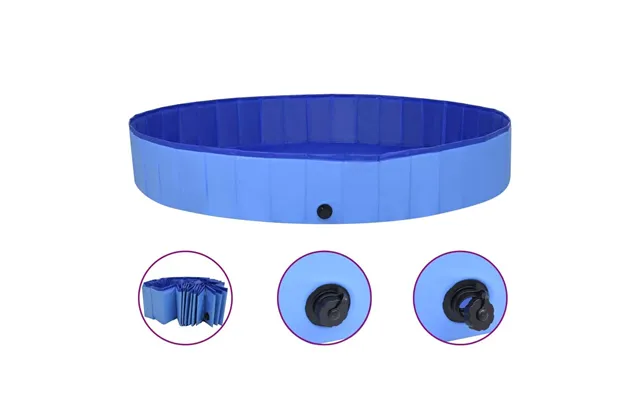 Foldbart Hundebassin 200 × 30 Cm - Pvc, Blå