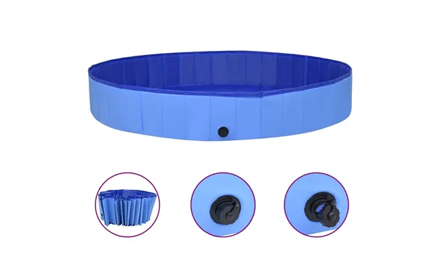 Foldbart Hundebassin 300 × 40 Cm I Pvc - Blå