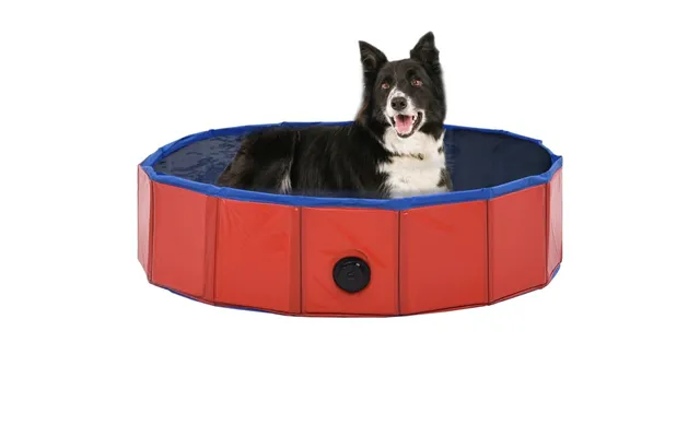 Foldbart Hundebassin 80 X 20 Cm - Pvc, Rød