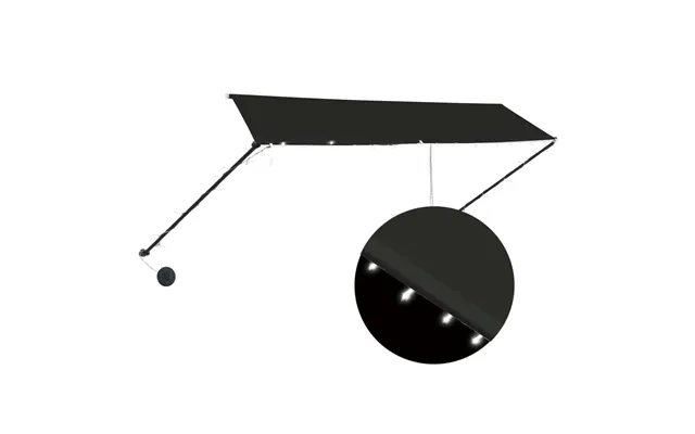 Foldemarkise Med Led 350 × 150 Cm - Antracitgrå
