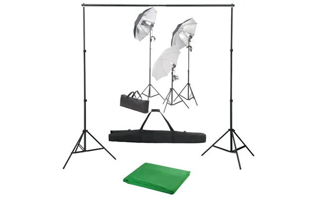 Fotostudiesæt Med Lampesæt Og Baggrund