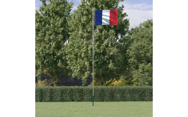 Frankrig Flag Og Flagstang 6,23 M Aluminium