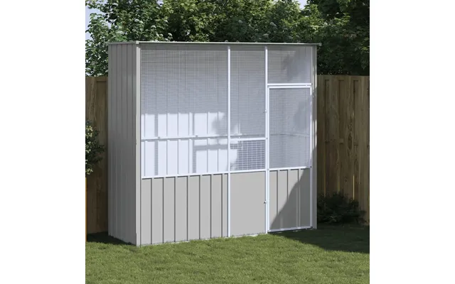 Fuglebur Voliere 215×78×200 Cm I Galvaniseret Stål - Grå