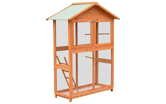 Fuglebur Voliere I Træ 125,5 × 59,5 × 164 Cm - Brun Grøn