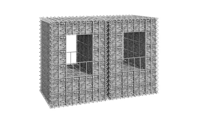 Gabionkurve 2 Stk. 40×40×60 Cm - Jern, Sølvfarvet