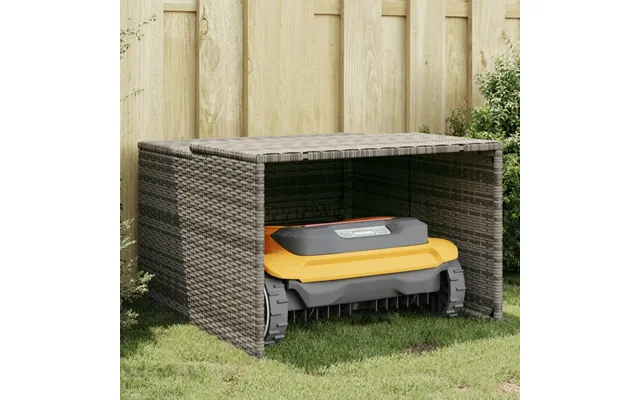 Garage Til Robotplæneklipper I Polyrattan - Grå, 86 × 90 × 52 57 Cm