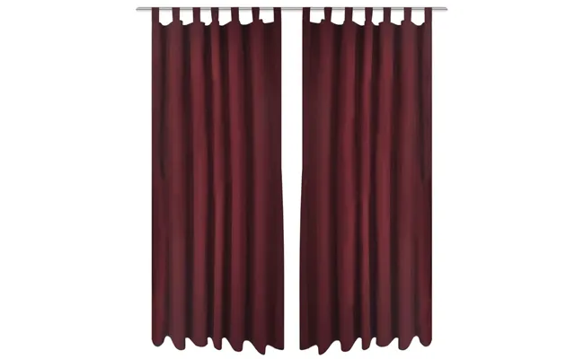 Gardiner I Mikro-satin Med Løkker - 2 Stk., 140 × 175 Cm, Bordeaux-rød