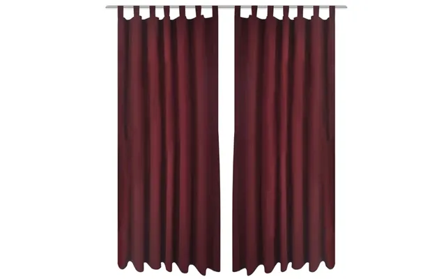 Gardiner I Mikro-satin Med Løkker - 2 Stk., 140 × 225 Cm, Bordeaux-rød
