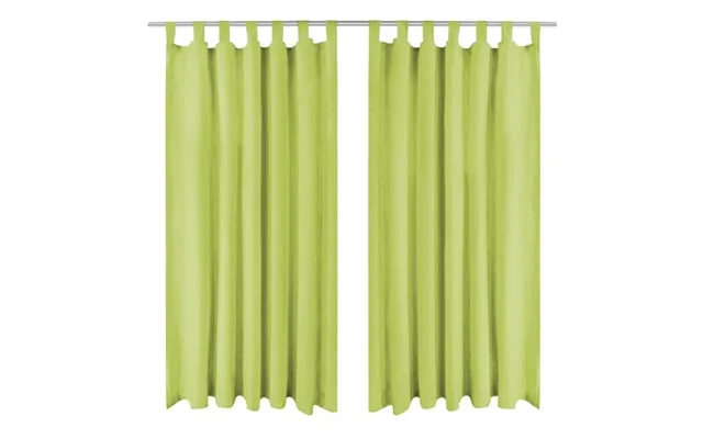 Gardiner I Mikro-satin Med Løkker 2 Stk. 140 × 245 Cm - Æblegrøn