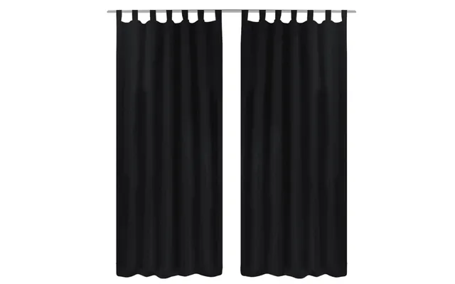 Gardiner I Mikro-satin Med Løkker - 2 Stk., 140 × 245 Cm, Sort
