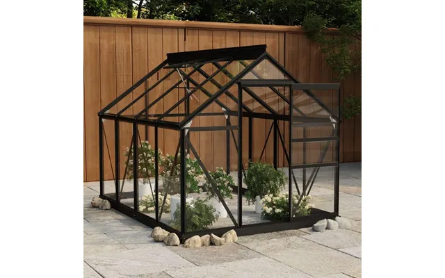 Glasdrivhus 155x200,5x191 Cm Aluminium Antracitgrå