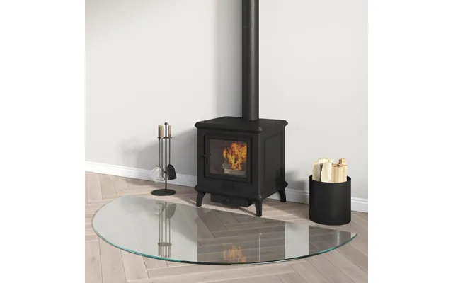 Glasplade Til Pejs 1200x600 Mm Halvrund