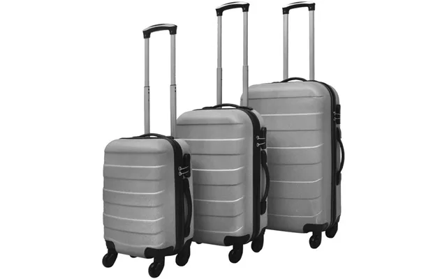 Hardcase Trolleysæt I Abs - 3 Stk. 45,5 55 66 Cm, Sølvfarvet