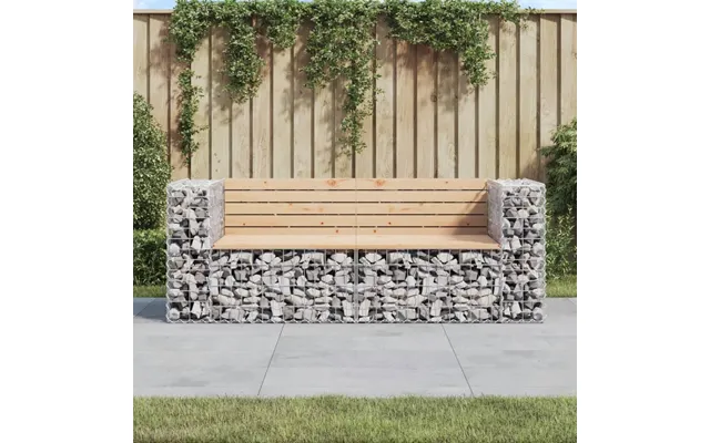 Havebænk Med Gabiondesign 184x71x65,5 Cm Massivt Fyrretræ