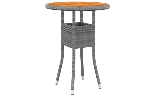 Havebord Ø60 X 75 Cm - Akacietræ Og Gråt Polyrattan