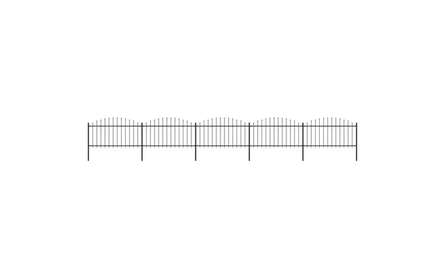 Havehegn Med Spydtop I Stål 892,5×150 Cm - Sort