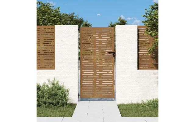 Havelåge I Cortenstål 85×200 Cm - Firkantet Laserskåret Design