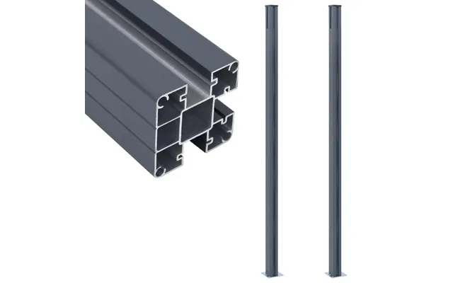 Hegnspæle 2 Stk. 185 Cm - Aluminium, Mørkegrå