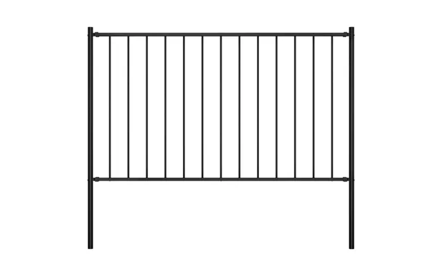 Hegnspanel Woerden Med Stolper I Stål 170×100 Cm - Sort