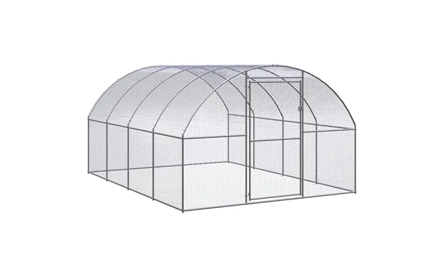 Hønsehus 3×4×2 M - Galvaniseret Stål, Sølvfarvet