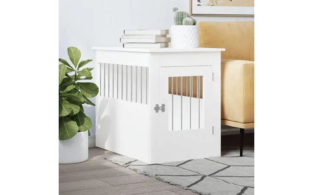 Hundebur Endebord 55×80×68 Cm I Konstrueret Træ - Hvid