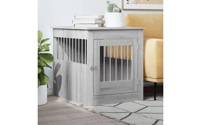 Hundebur Endebord 64,5×80×71 Cm I Konstrueret Træ - Grå Sonoma-eg