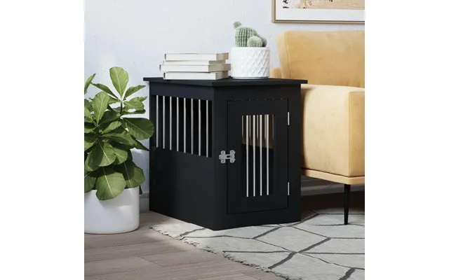 Hundebur Endebord I Konstrueret Træ - 45 × 62 × 59 Cm, Sort