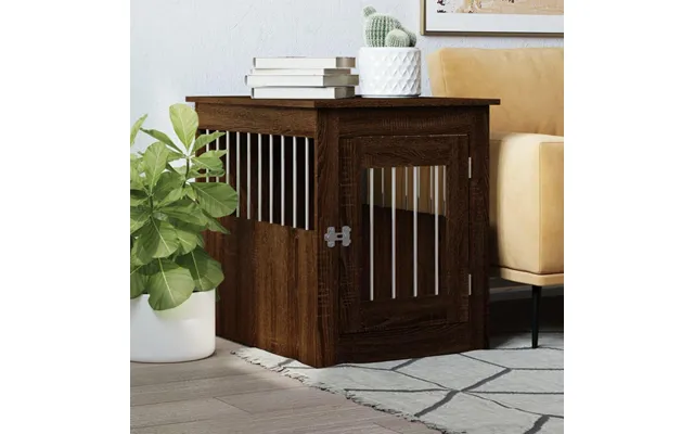 Hundebur Sidebord 55×75×65 Cm I Konstrueret Træ - Brun Egetræsfarve