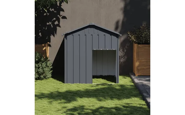Hundehus Med Tag 117×103×123 Cm - Galvaniseret Stål, Antracitgrå