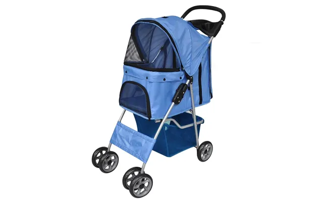 Hundeklapvogn - Blå, Sammenklappelig Kæledyrsvogn 15 Kg