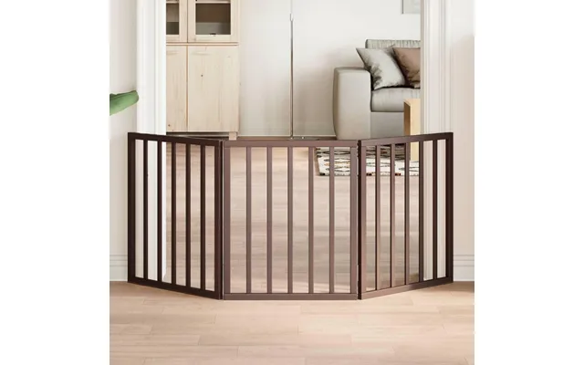 Hundelåge Med 3 Paneler - 150 Cm, Foldbar Poppeltræ, Brun