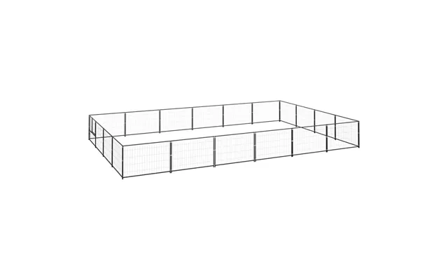 Hundeløbegård 24 M I Stål - Sort Udendørs Hundebur 600×400×70 Cm