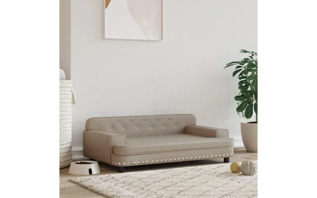 Hundeseng 90x53x30 Cm Kunstlæder Cappuccinofarvet