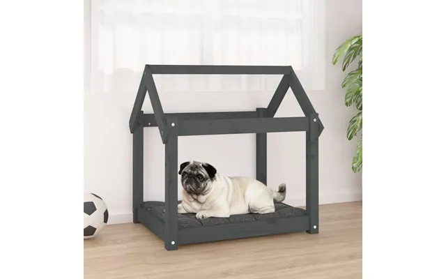 Hundeseng I Massivt Fyrretræ - 71 × 55 × 70 Cm, Grå