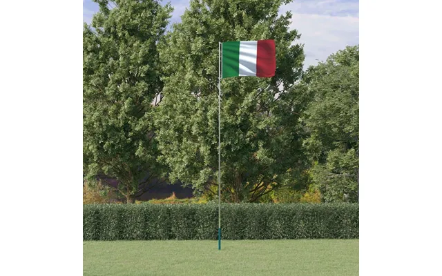 Italien Flag Med Teleskopisk Flagstang 5,5 M I Aluminium